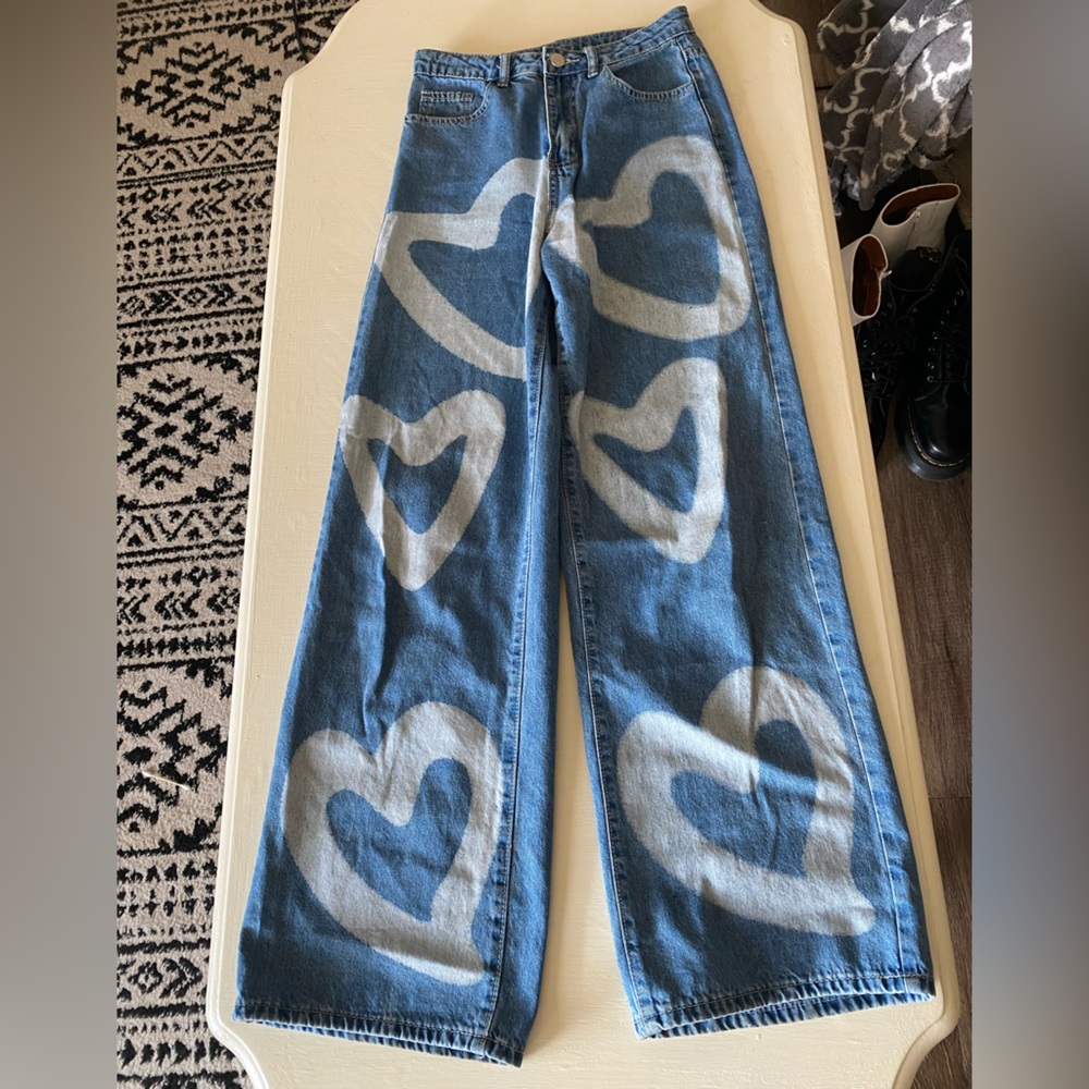 Cute heart jeans